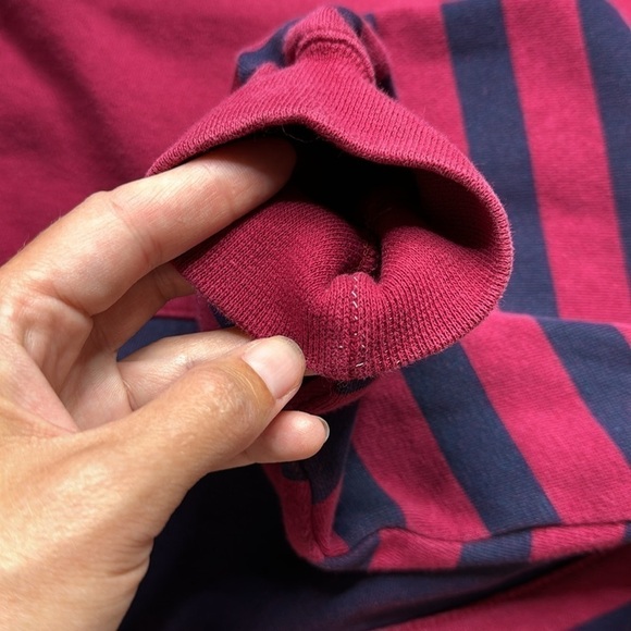 Vintage Dockers Red Blue Striped Crewneck Sweatshirt Size Medium - Picture 9 of 10